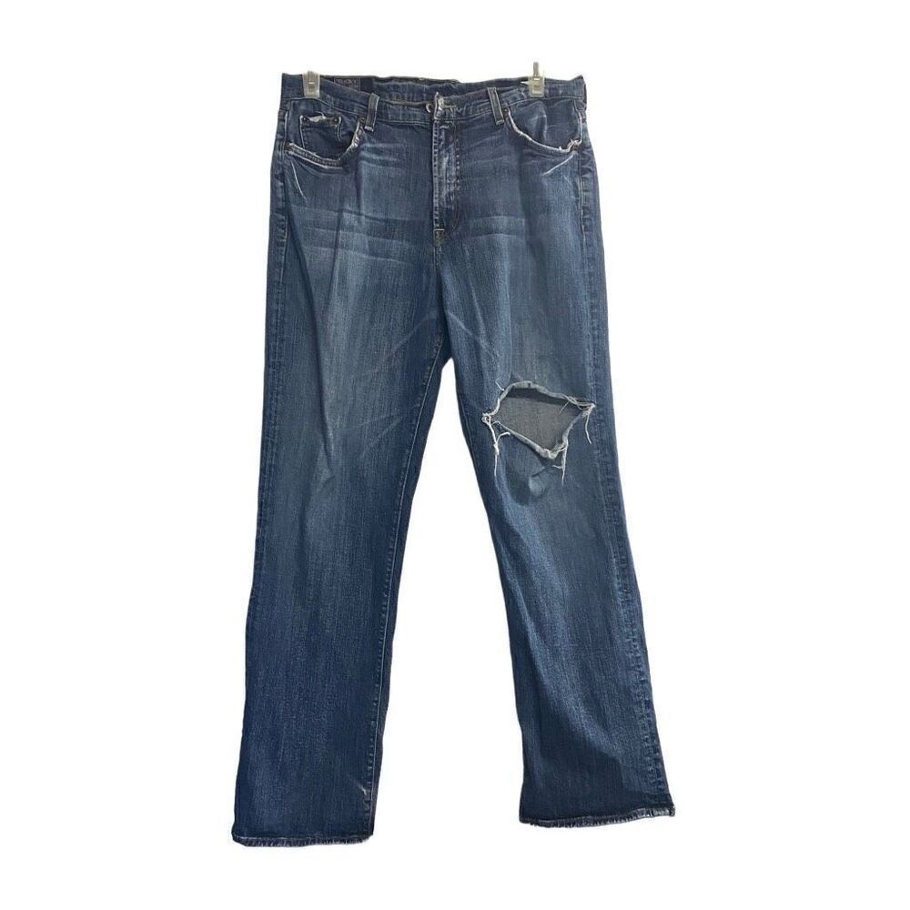 LUCKY BRAND Men’s Houston Savage‎ Jeans SZ 36 L 31 USA Made Distressed Destroyed
